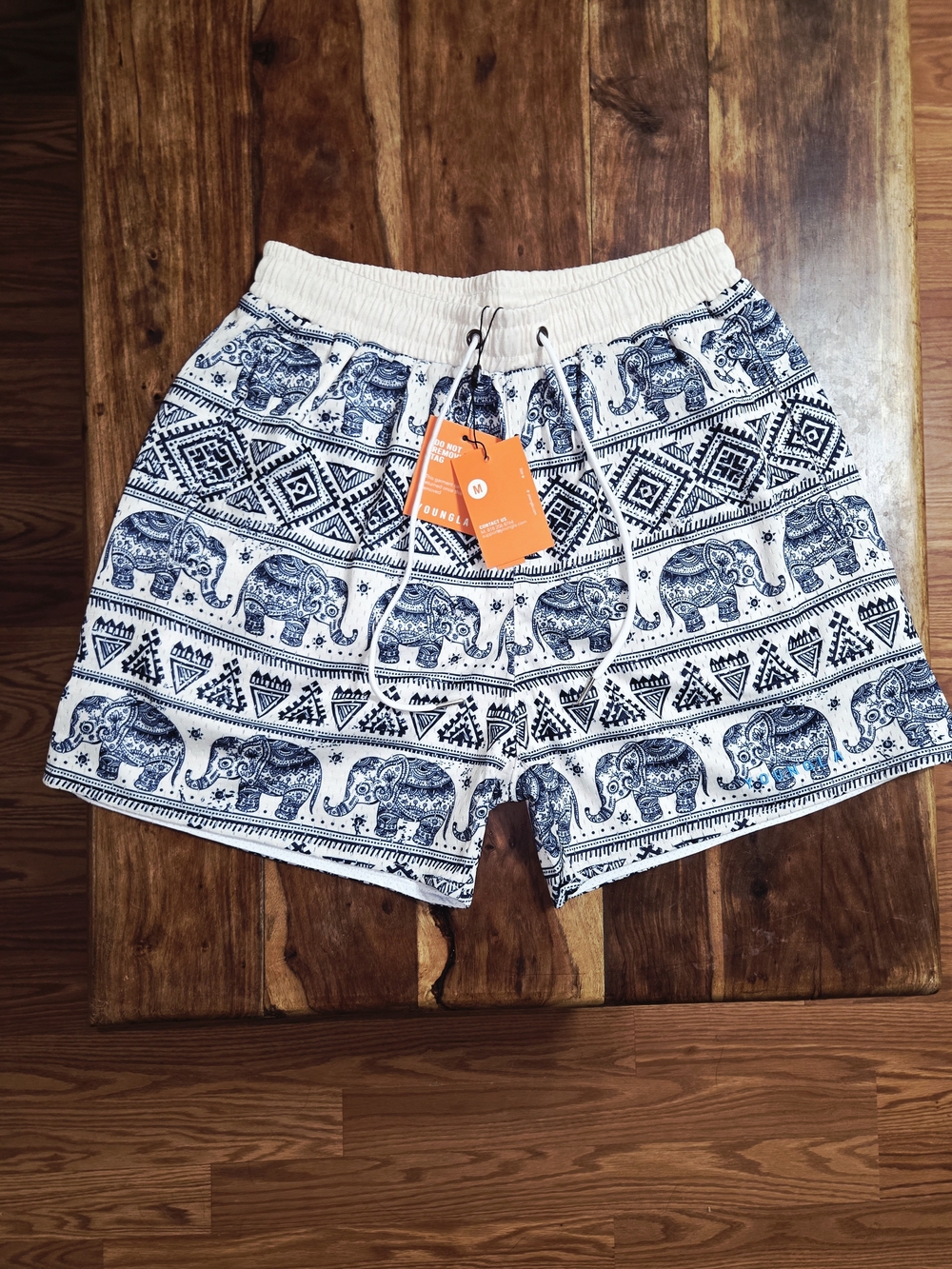 YoungLA Men's "150 After Party" Shorts - Tribal Elephants. Size Medium